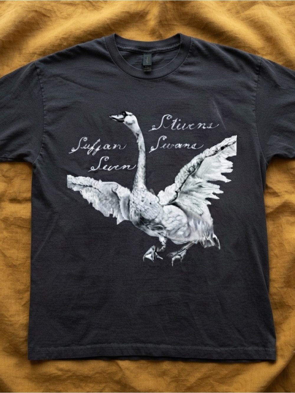 Gildan Black Tee with White Swan Graphic